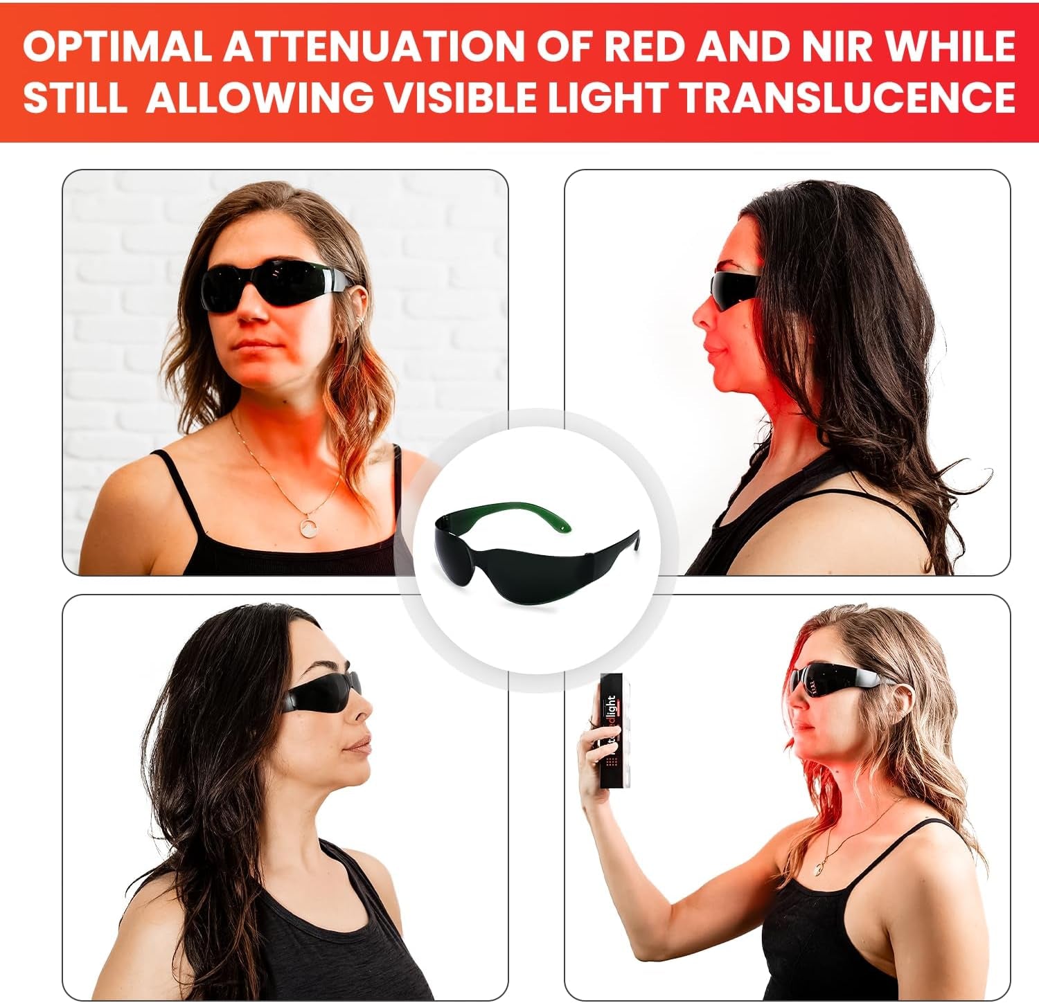Therapy Glasses - Eye Protection for Red Light (600Nm-900Nm) - Goggles