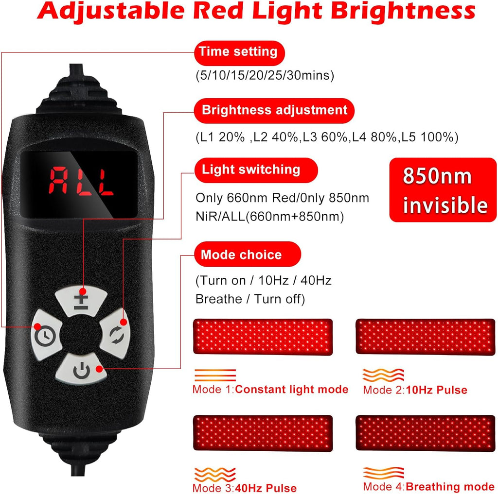 Red Light Therapy for Body,Relieve Body Pain and Muscle Fatigue,Retractable Red Light Therapy Belt, Portable Infrared Light Therapy Device at Home