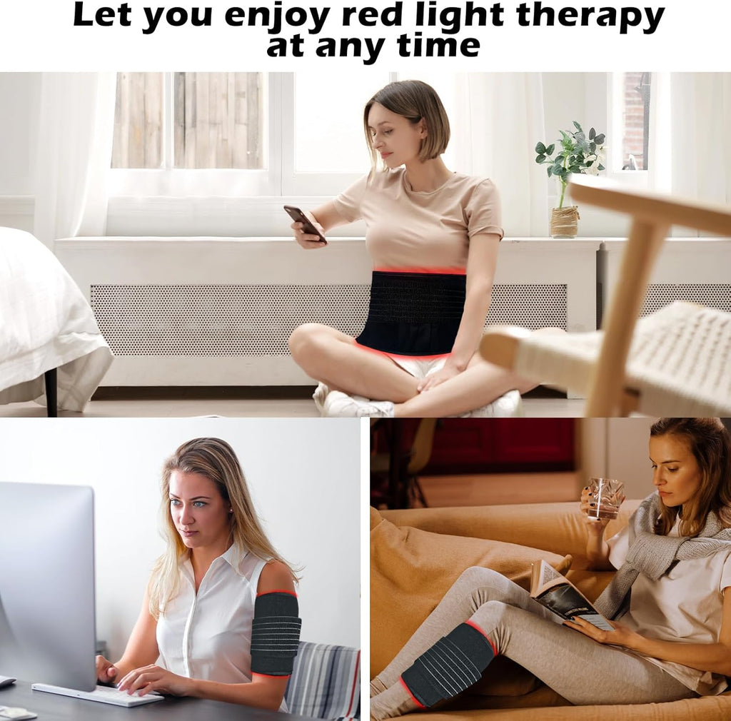 Red Light Therapy for Body,Relieve Body Pain and Muscle Fatigue,Retractable Red Light Therapy Belt, Portable Infrared Light Therapy Device at Home