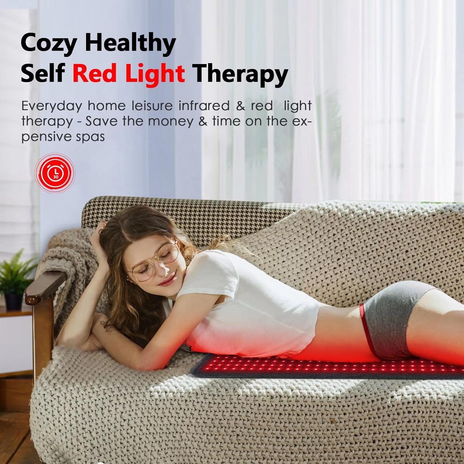 Red Light Therapy Mat for Body - 360 Leds Large Red & Infrared Light Therapy Pad Blanket with Infrared Light 850Nm & 660Nm for Full Body Waist Shoulder Muscle