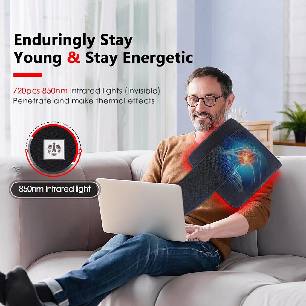 Red Light Therapy Mat for Body - 360 Leds Large Red & Infrared Light Therapy Pad Blanket with Infrared Light 850Nm & 660Nm for Full Body Waist Shoulder Muscle