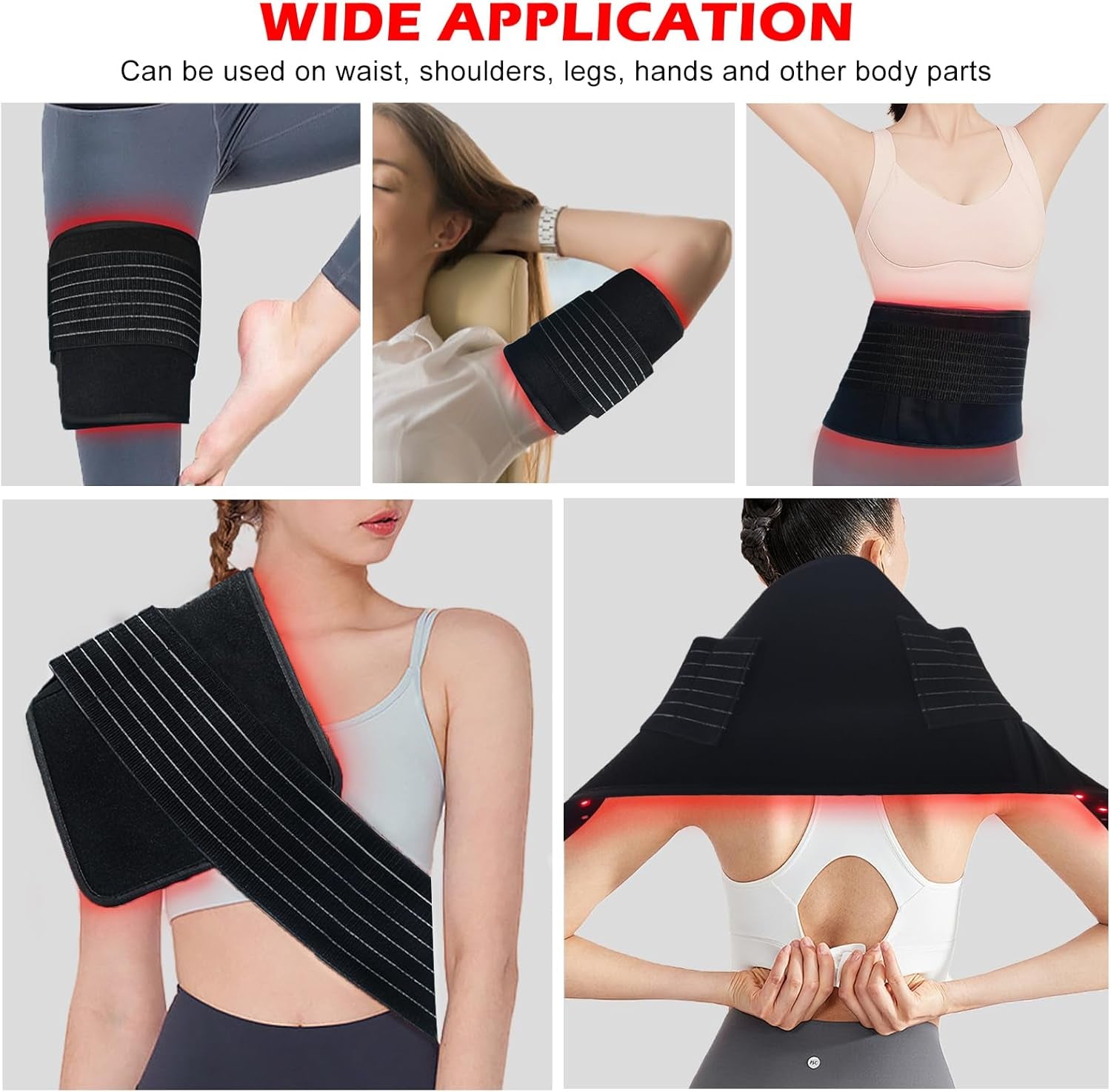 Red Light Therapy for Body,Relieve Body Pain and Muscle Fatigue,Retractable Red Light Therapy Belt, Portable Infrared Light Therapy Device at Home