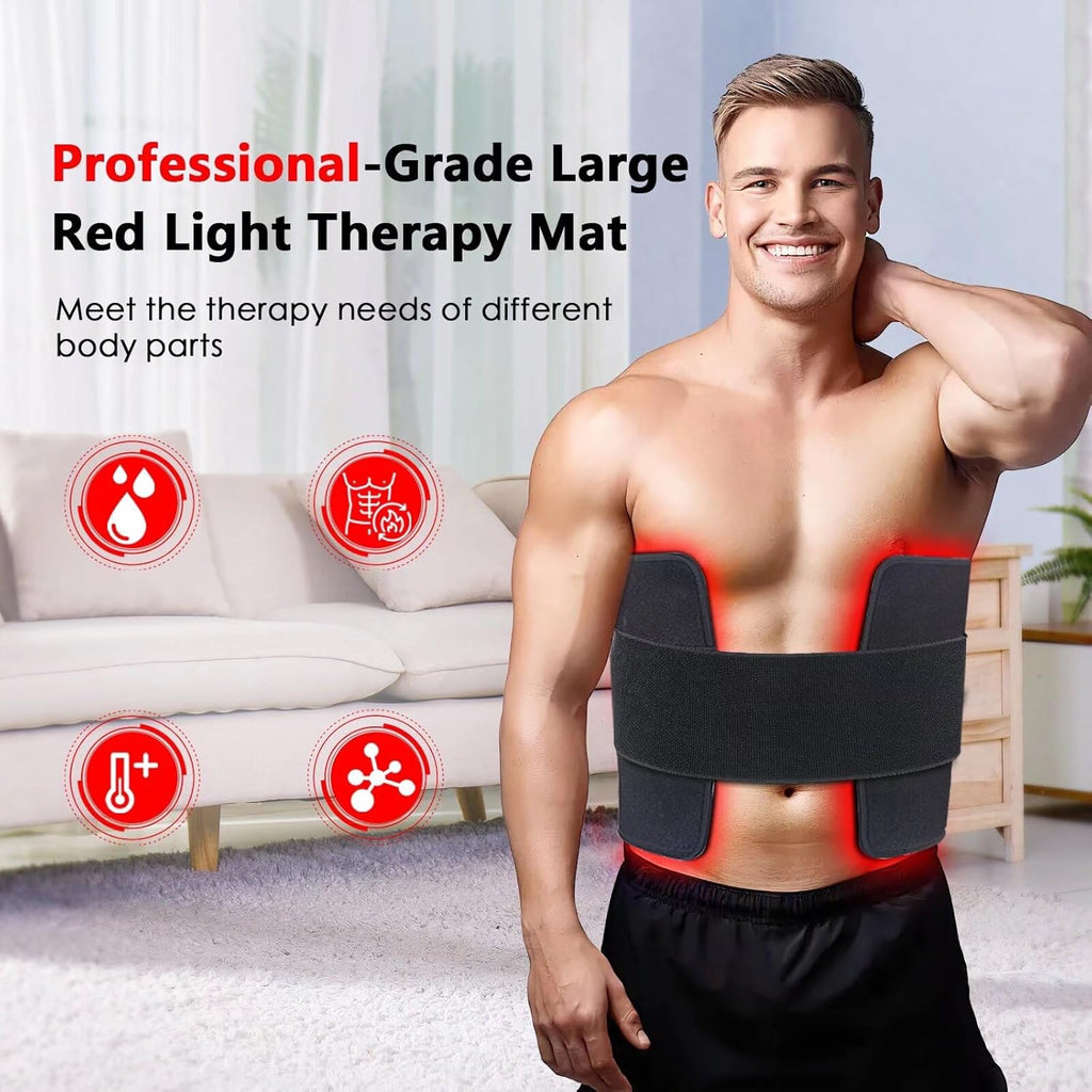 Red Light Therapy Mat for Body - 360 Leds Large Red & Infrared Light Therapy Pad Blanket with Infrared Light 850Nm & 660Nm for Full Body Waist Shoulder Muscle