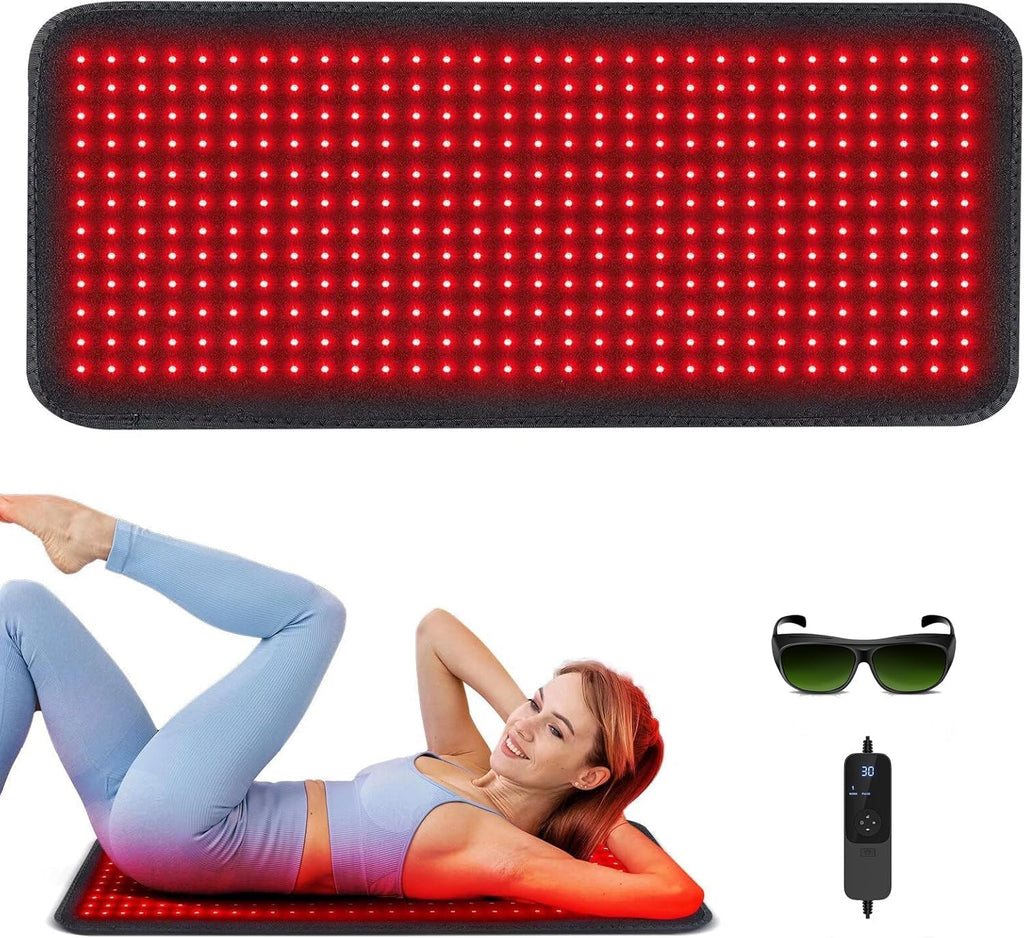 Red Light Therapy Mat for Body - 360 Leds Large Red & Infrared Light Therapy Pad Blanket with Infrared Light 850Nm & 660Nm for Full Body Waist Shoulder Muscle